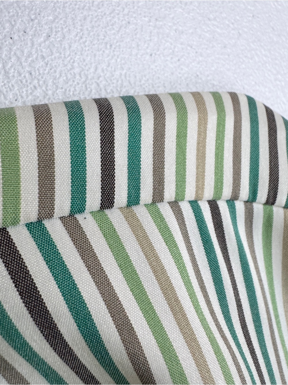 Venezia Jeans Button Down Top Womens 26/28 Green Gray Vertical Striped Stretch - Picture 4 of 6